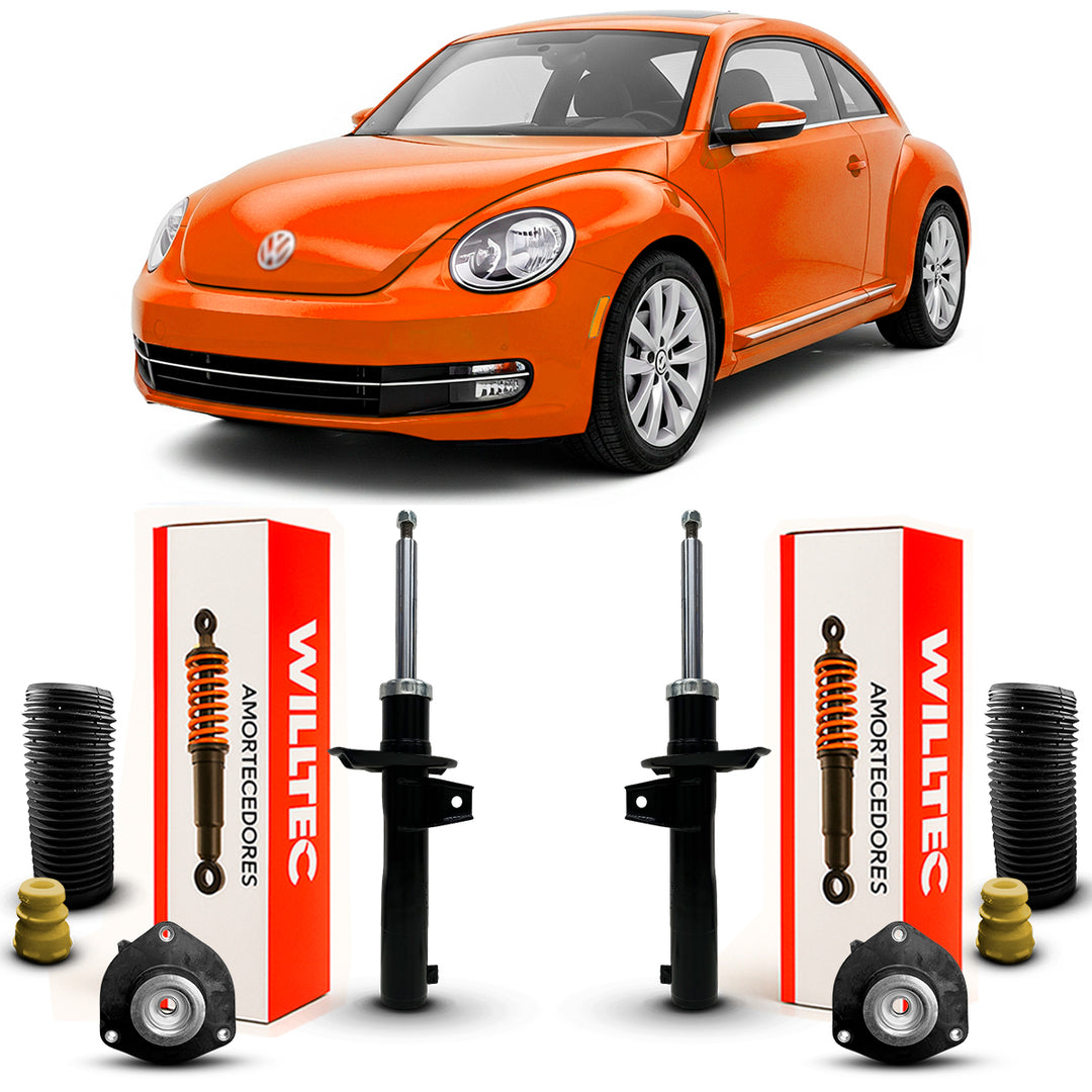 Par Amortecedor  + Kit Coxim Dianteiro Volkswagem Fusca 2012 A 2016