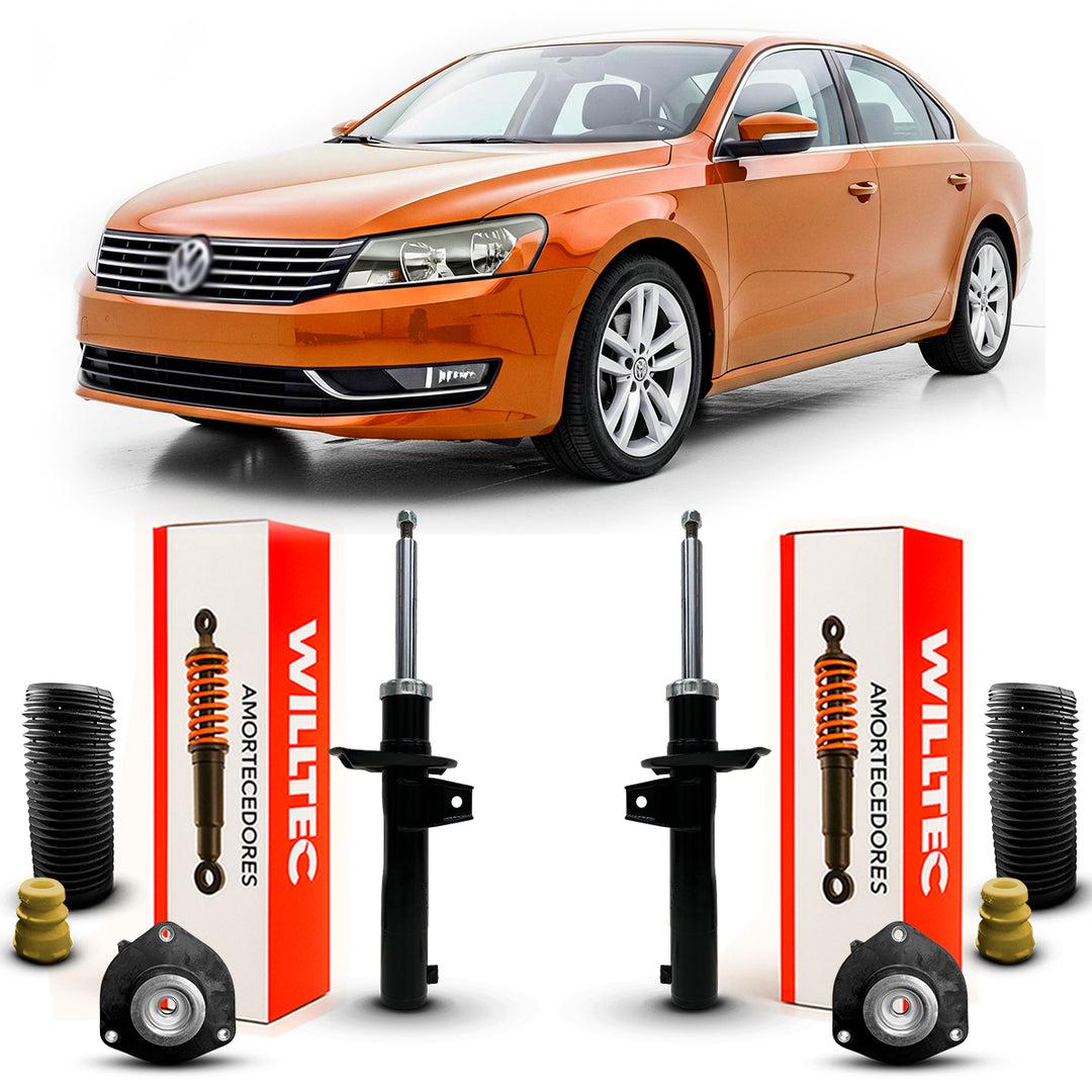 Par Amortecedor  + Kit Coxim Dianteiro Volkswagem Passat 2011 a 2019