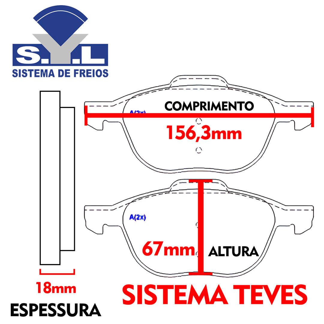 Jogo Pastilha de Freio Dianteira SYL Volvo C70 2006 A 2012