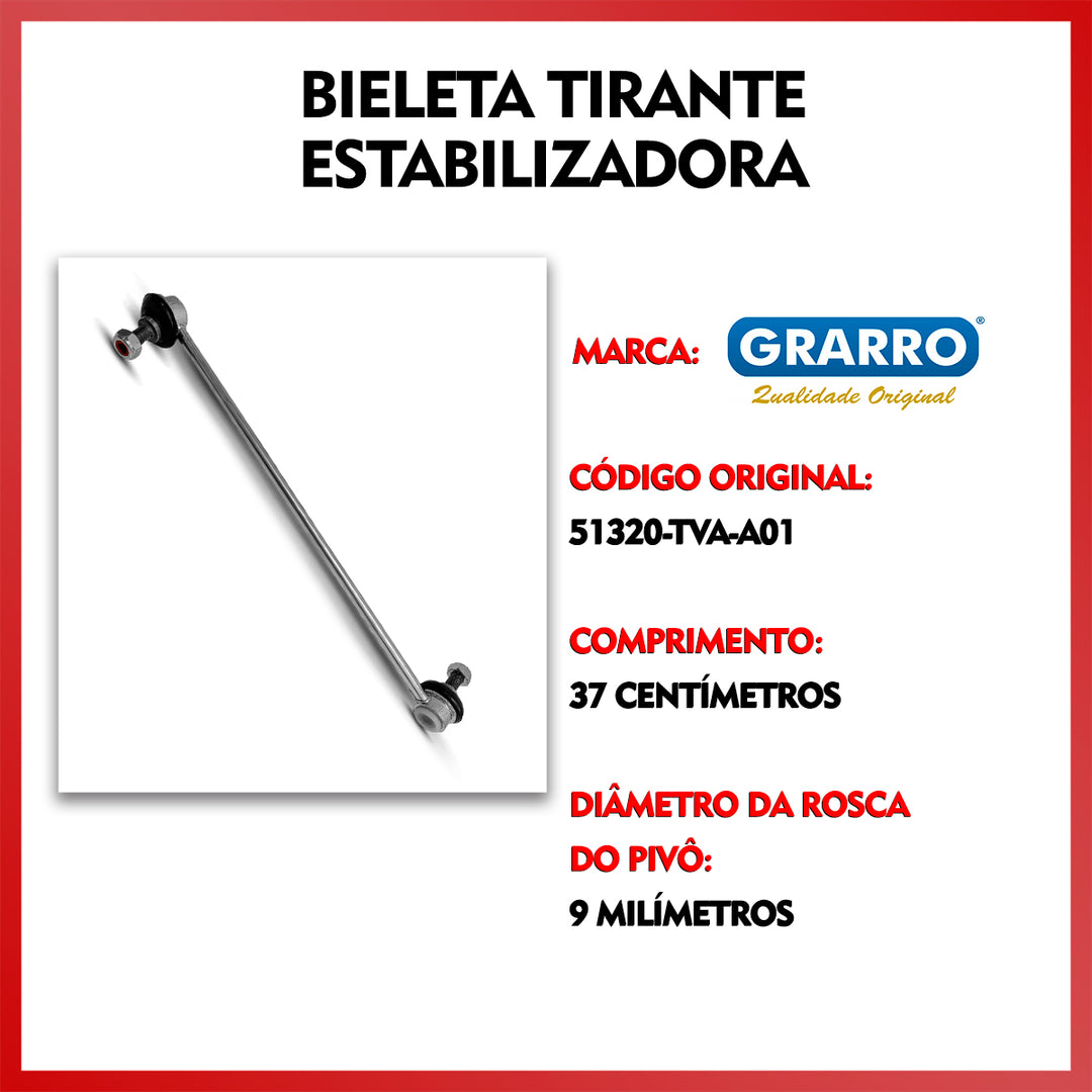 Par Bieleta Estabilizadora Dianteira Honda Civic 2017 A 2021